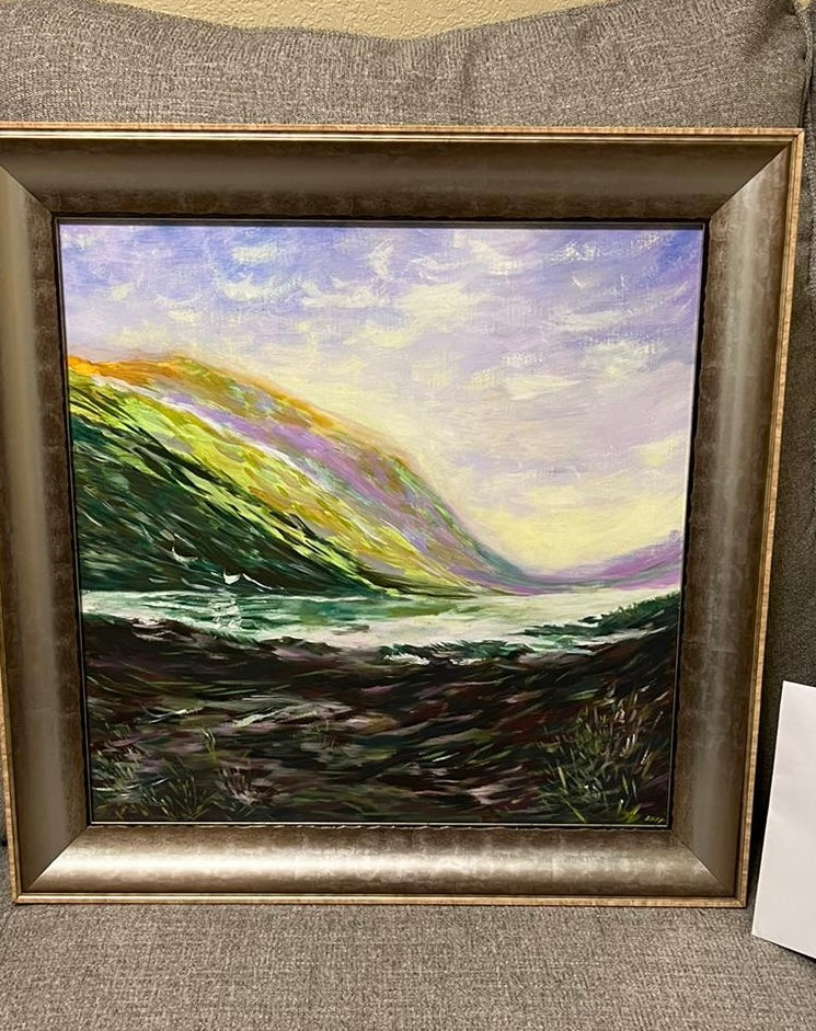 “Sunset on the Lake” (dedicated to Barry Erniman). Reproduction.  2019 | Oil on canvas |