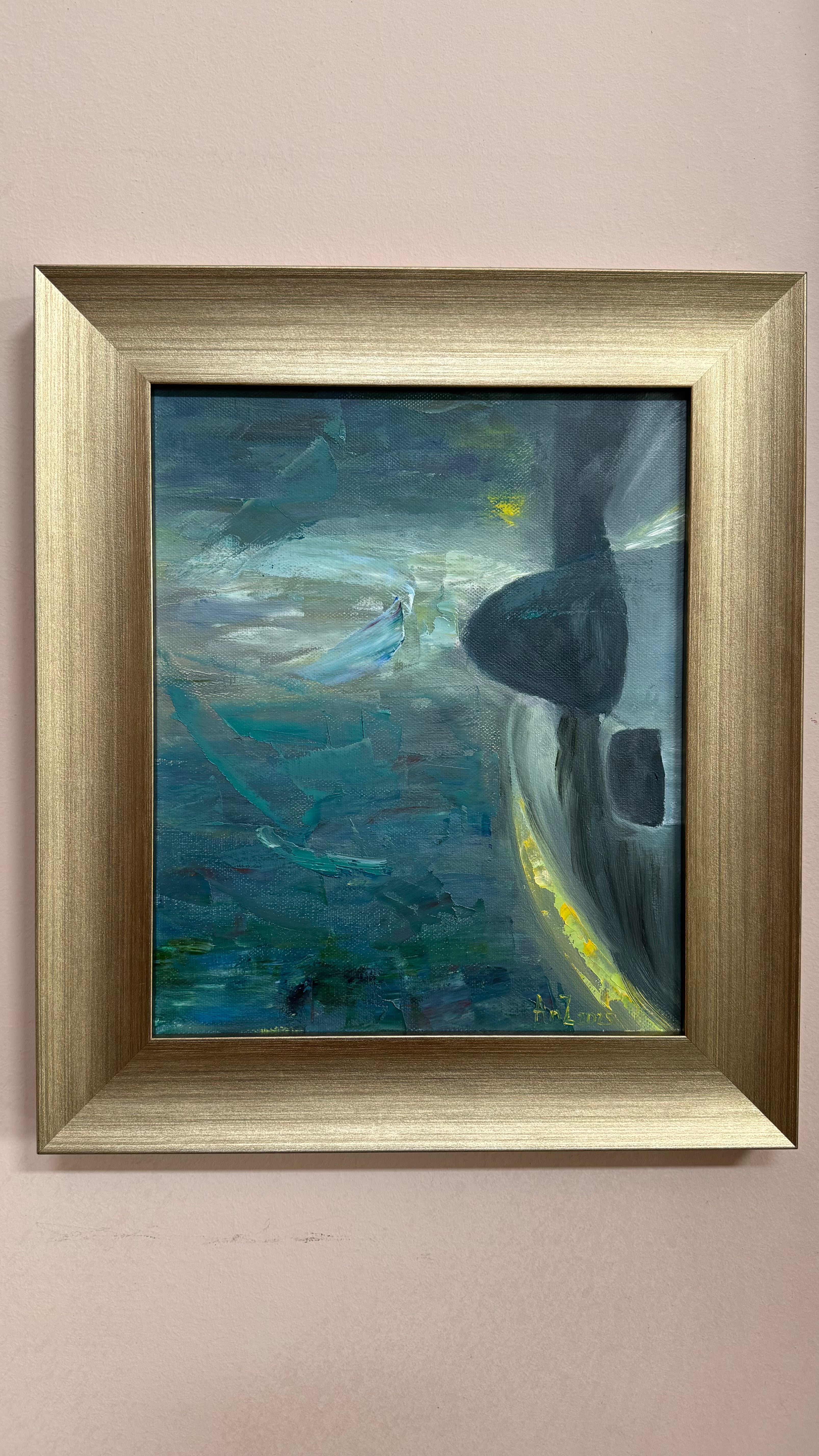 Triptych "Northern Lights of Iceland from a Bird’s-Eye View" | 2025 | Canvas | Oil | 39 × 34 cm