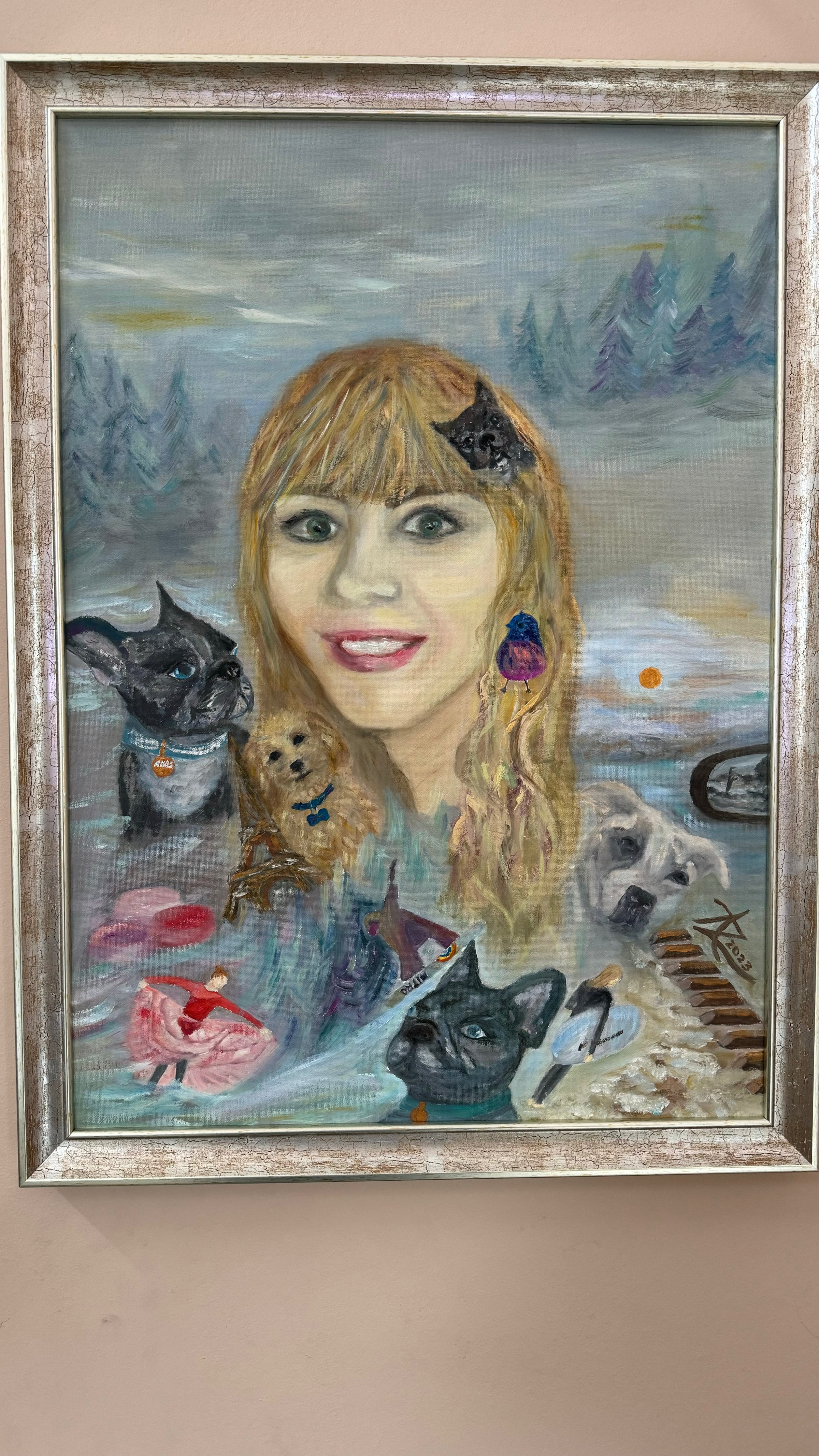 “Monika’s World” 2023 | Oil on canvas | 56 × 76 cm