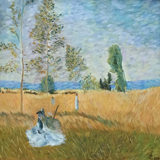 Claude Monet “Meadow at Bezons” reproduction. 2018 | Oil on canvas