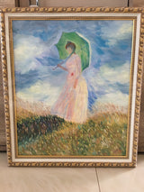 “Woman with a Parasol”. Claude Monet (1875) reproduction.  2019 | Oil on canvas | 76× 56cm