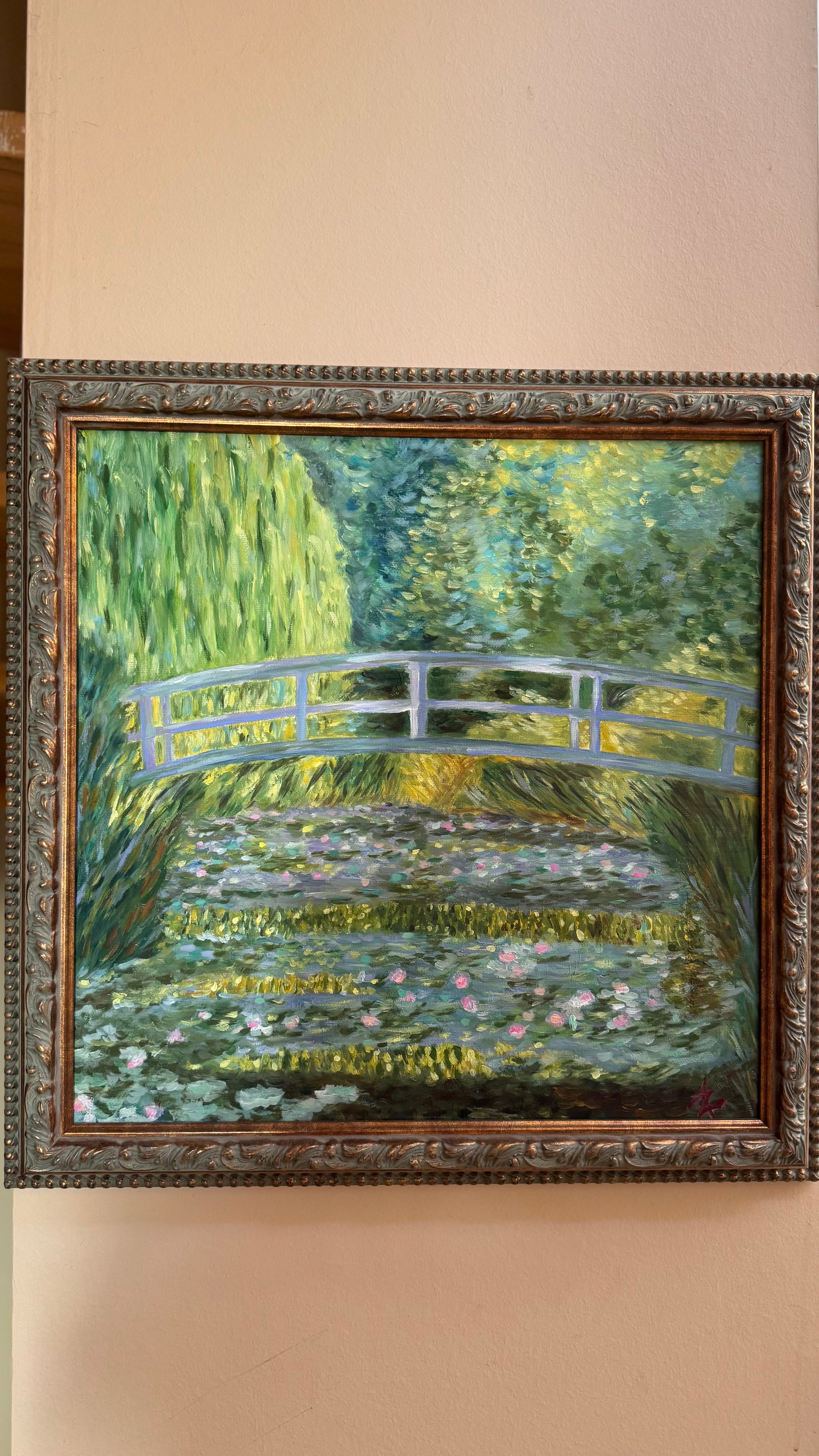 Claude-Oscar Monet “The Water-Lily Pond / 1899” reproduction.  2019 | Oil on canvas | 48 × 49 cm